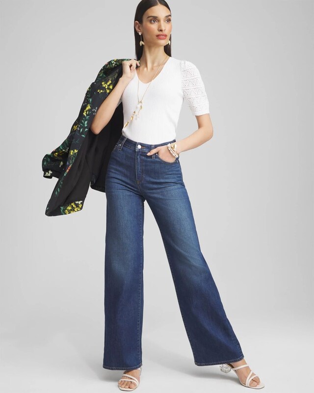 Pointelle Sleeve Pullover - image 2